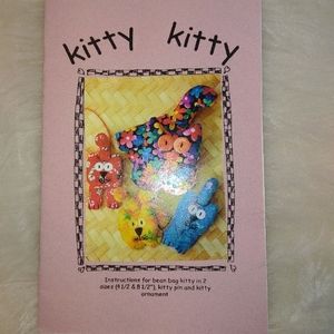 Kitty Kitty Pattern Kitty bean bag in 2 sizes, Kitty pin, kitty ornament